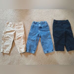 Kids' Denim, Khaki, and Black Pants Set